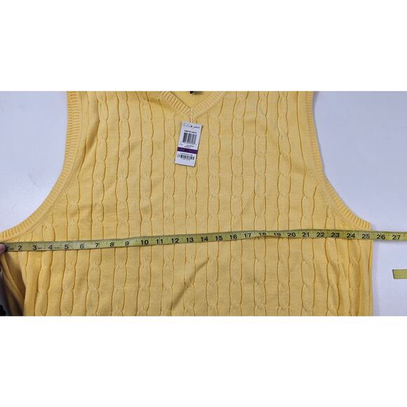 NWT club room XXL yellow proffesional casual layering sweater vest pullover warm - Picture 6 of 7